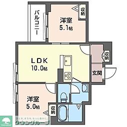 ShaMaison884 2LDKの間取図画像