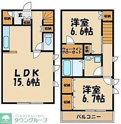 アウローラD棟 2LDKの間取図画像