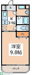 セレッソ 1Kの間取図画像