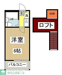 レジデンスATT立川 1Kの間取図画像