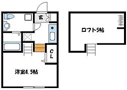 ドルフィン 1Kの間取図画像