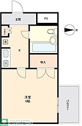 グランデール八王子 ワンルームの間取図画像