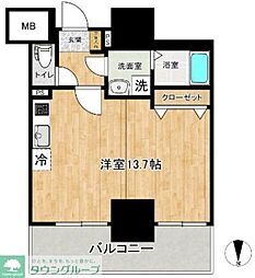 リヴェールハウス八王子 ワンルームの間取図画像