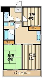 コスモ渕野辺 3DKの間取図画像