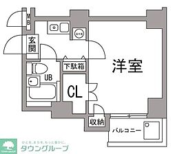 コアハイム八王子 1Kの間取図画像