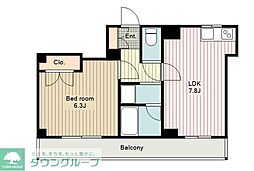 ウイン高尾 1DKの間取図画像