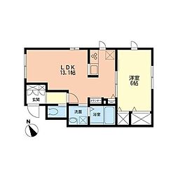 ノワール・エ・ブラン 1LDKの間取図画像