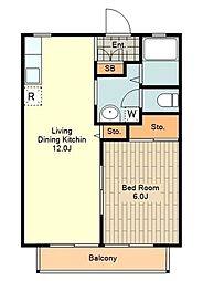 エントピアジュネス 1LDKの間取図画像