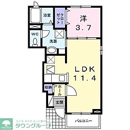 プリムローズ 1LDKの間取図画像