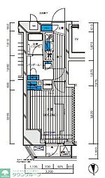 メインステージ八王子TokyoWest 1Kの間取図画像