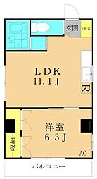 ヴァンドーム中野 4階1LDKの間取り