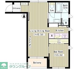 ガーデンコートアネックス 3階1LDKの間取り