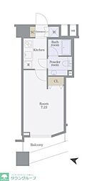 ファーストリアルタワー新宿 19階1Kの間取り