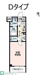 プレール・ドゥーク高井戸 1Kの間取図画像