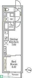 Aglaia 新宿西落合 1LDKの間取図画像