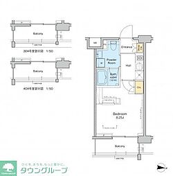 プラウドフラット中野 1Kの間取図画像