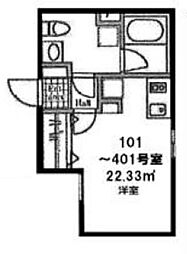 MDM練馬3 1Kの間取図画像