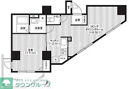 カスタリア初台 1LDKの間取図画像