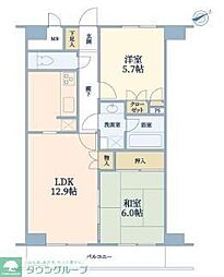 藤和シティホームズ荻窪駅前 2LDKの間取図画像