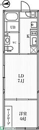 ルクレ高田馬場 1LDKの間取図画像