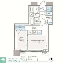パークシティ中野ザタワーブリーズ 1LDKの間取図画像