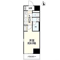 リバーレ中野坂上 1Kの間取図画像