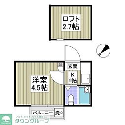 東高円寺オーキッド・コート 1Kの間取図画像