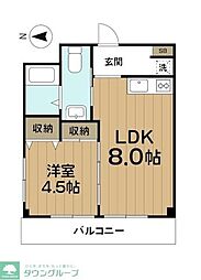ロイヤルハイツ新高円寺 1LDKの間取図画像