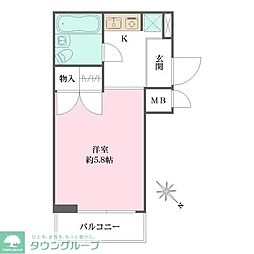 ダイホープラザ荻窪 ワンルームの間取図画像