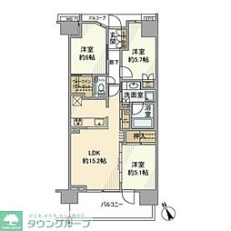 プラウドシティ方南町 3LDKの間取図画像