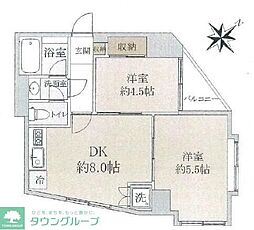 セントヒルズ方南町 2DKの間取図画像