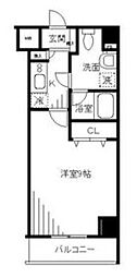 グランハイツ東中野 1Kの間取図画像