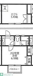 高円寺大和レジデンス 1Kの間取図画像