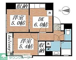 グラッドヒルズ明大前 2DKの間取図画像