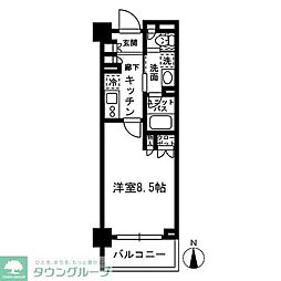 レジディア中落合-C ワンルームの間取図画像