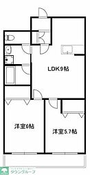 アビタシオン落合 2LDKの間取図画像