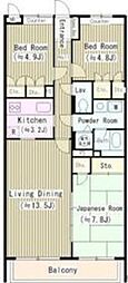 三鷹台エミネンス 3LDKの間取図画像
