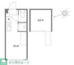 ハーモニーテラス西荻南 ワンルームの間取図画像
