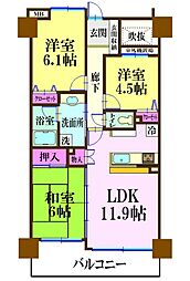 ダイアパレスおゆみ野2グランシャリオ 3LDKの間取図画像
