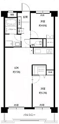 アンピール第2板付 2LDKの間取図画像