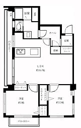 ロワールマンション大橋1 2LDKの間取図画像