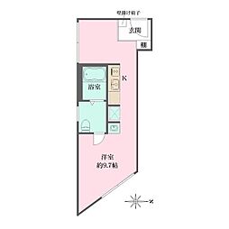 KOSTICKAMATA ワンルームの間取図画像