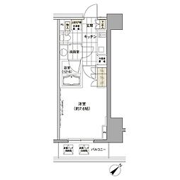 パークハビオ渋谷 1Kの間取図画像