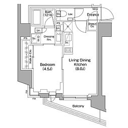 ザ・パークハビオ蒲田 1LDKの間取図画像