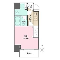 PRIMOREGALO北品川 1Kの間取図画像