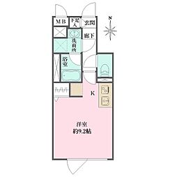 アトリオフラッツ自由が丘 ワンルームの間取図画像