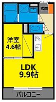 LivelyMone 105 ｜ 千葉県四街道市もねの里５丁目（賃貸アパート1LDK・1階・34.80㎡） その2