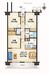 ダイアパレスライブシティ船橋 3LDKの間取図画像