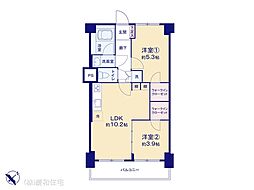 太洋マンション 2LDKの間取図画像