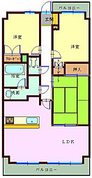 八功ハイツ弐番館 3LDKの間取図画像